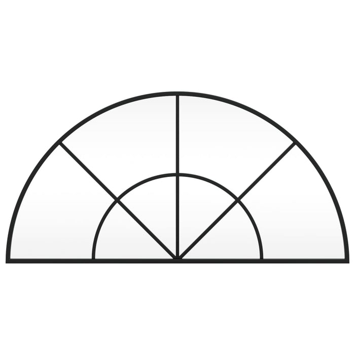 Specchio da Parete-Specchio a Muro-Specchio Decorativo Nero 80x40 cm Arco in Ferro 442349