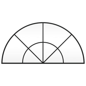 Specchio da Parete Nero 80x40 cm Arco in Ferro 358651