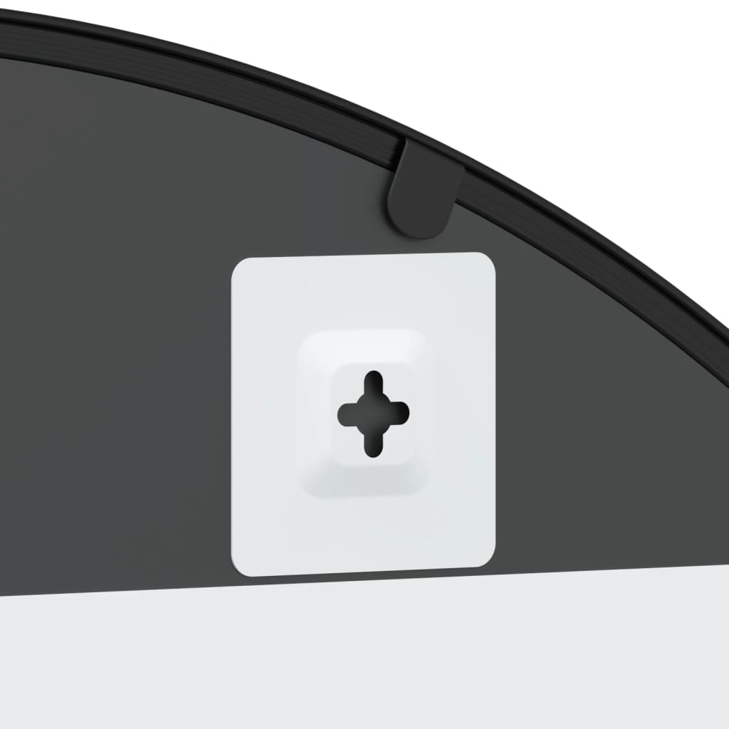 Specchio da Parete Nero 80x40 cm Arco in Ferro 358651