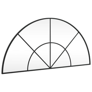 Specchio da Parete-Specchio a Muro-Specchio Decorativo Nero 100x50 cm Arco in Ferro 703690