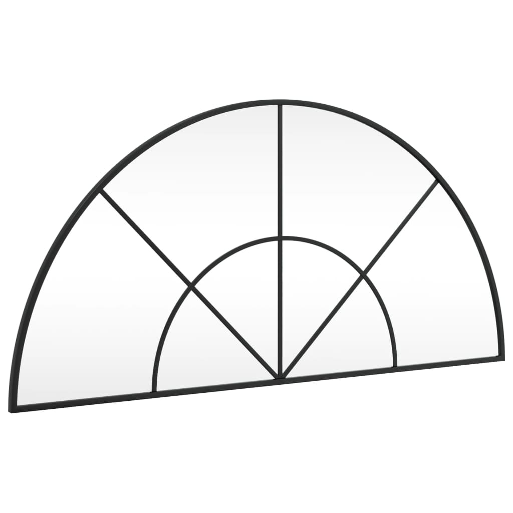 Specchio da Parete Nero 100x50 cm Arco in Ferro 358652