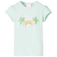 Maglietta da Bambina Menta Chiaro 128cod mxl 85589