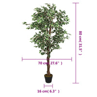 Albero di Ficus Artificiale 378 Foglie 80 cm Verde 359025