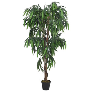 Albero Mango Artificiale 600 Foglie 150 cm Verde 359032