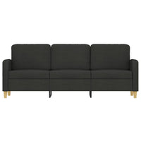 Divano a 3 Posti Nero 180 cm in Tessuto 359490