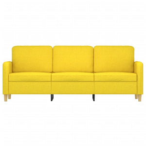 Divano a 3 Posti Giallo Chiaro 180 cm in Tessuto 359491