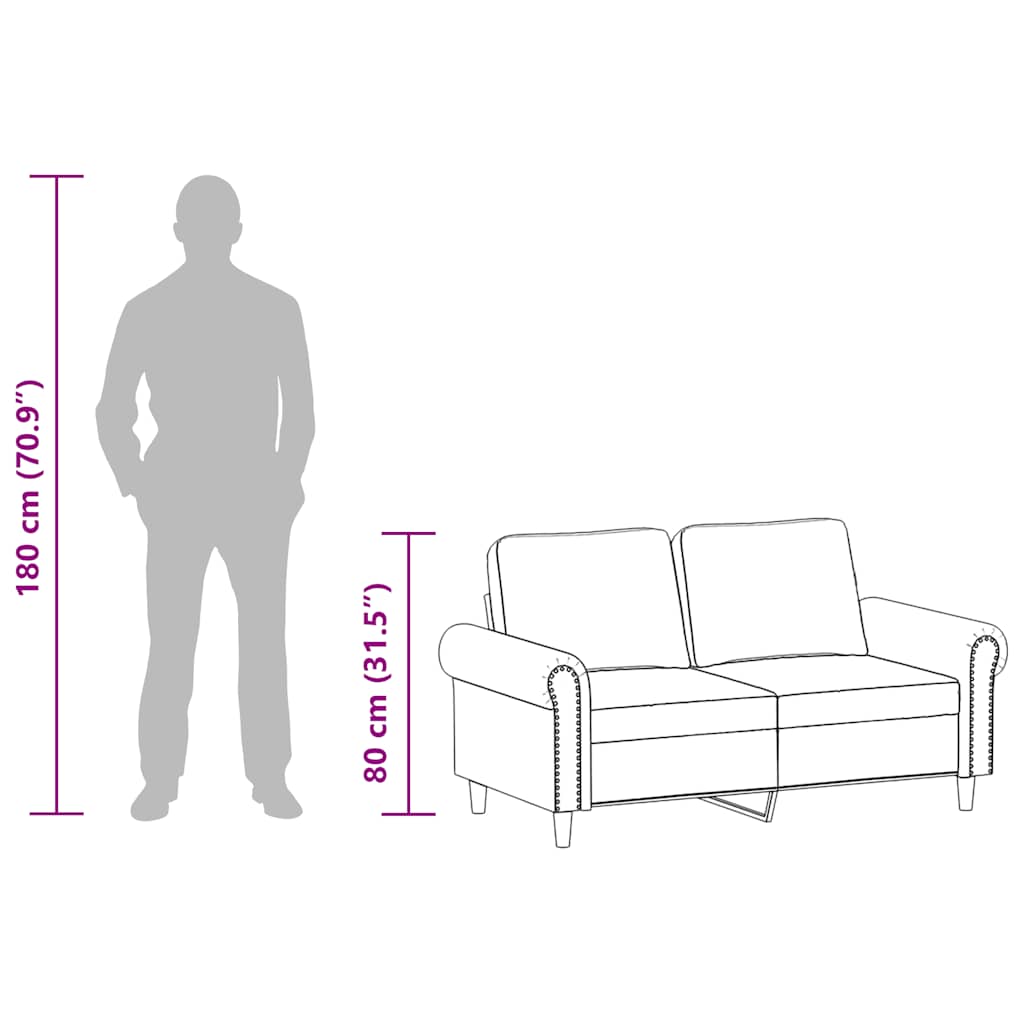 Divano a 2 Posti Crema 120 cm in Similpelle 359500