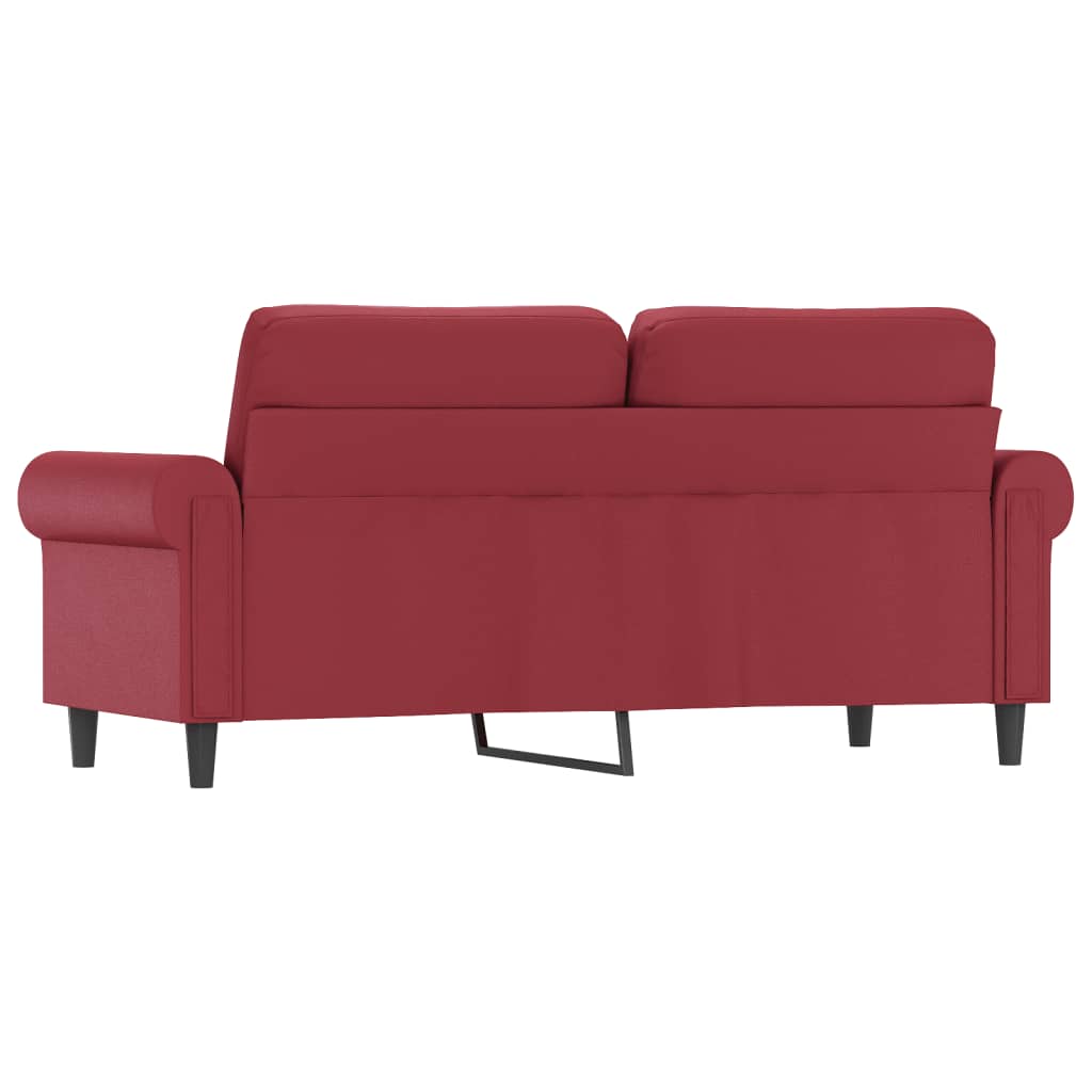 Divano a 2 Posti Rosso Vino 140 cm in Similpelle 359507