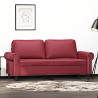 Divano a 2 Posti Rosso Vino 140 cm in Similpelle 359507