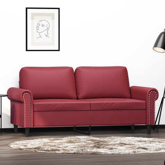 Divano a 2 Posti Rosso Vino 140 cm in Similpellecod mxl 109696