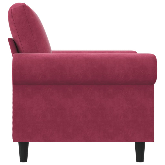 Poltrona Rosso Vino 60 cm Velluto 359513