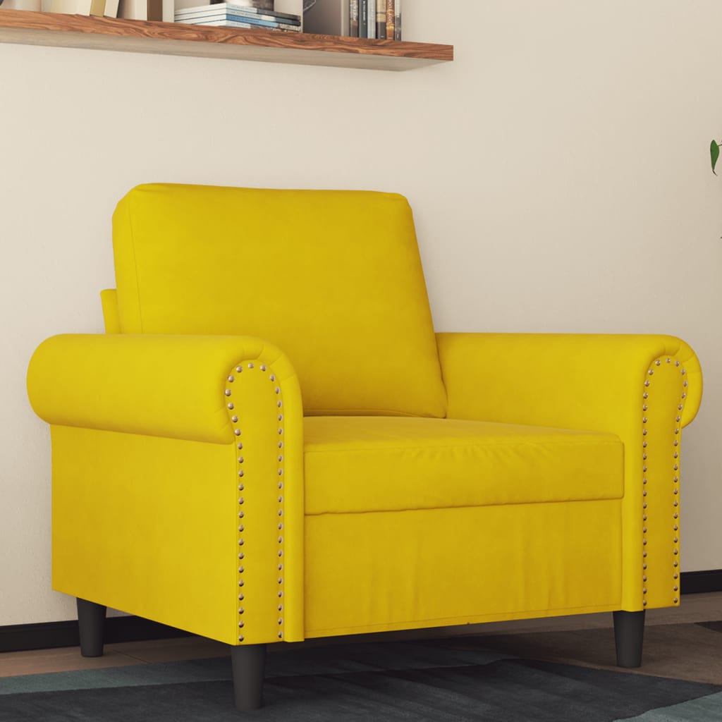 Poltrona Giallo 60 cm Velluto 359515