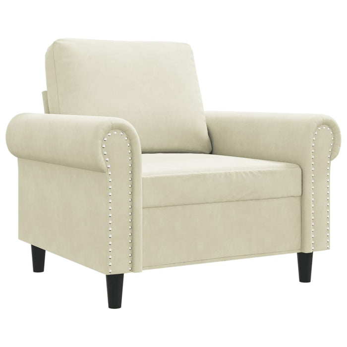 vidaXL Poltrona Crema 60 cm Velluto