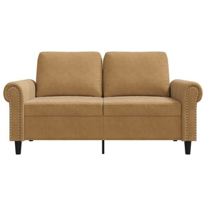 Divano a 2 Posti marrone 120 cm in Velluto 359526
