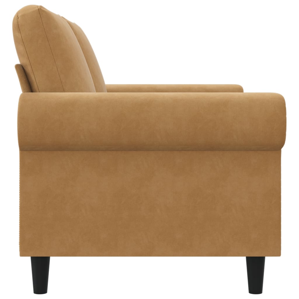 Divano a 2 Posti marrone 120 cm in Velluto 359526