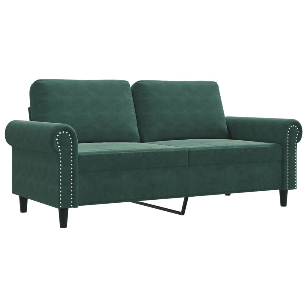 Divano a 2 Posti-Sofa 2 Posti Verde Scuro 140 cm in Velluto 631350