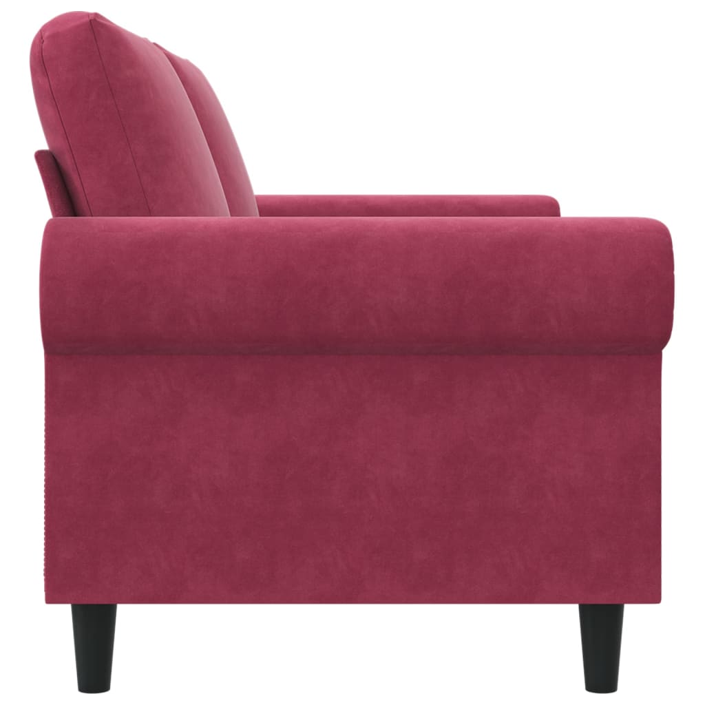 Divano a 2 Posti Rosso Vino 140 cm in Velluto 359533