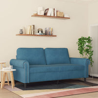Divano a 2 Posti Blu 140 cm in Vellutocod mxl 86739