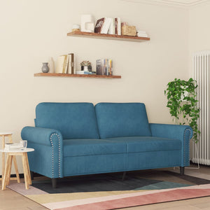Divano a 2 Posti Blu 140 cm in Vellutocod mxl 86739