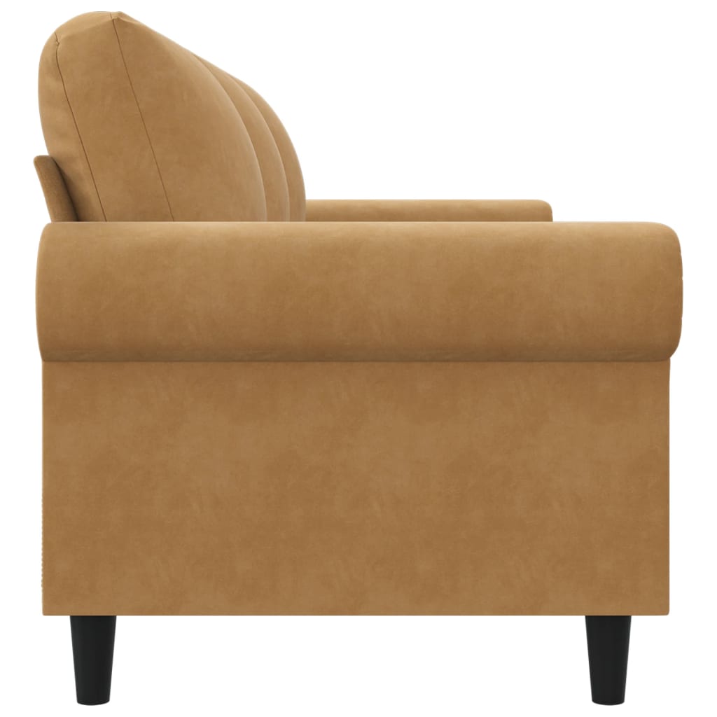 Divano a 3 Posti Marrone 180 cm in Velluto 359546