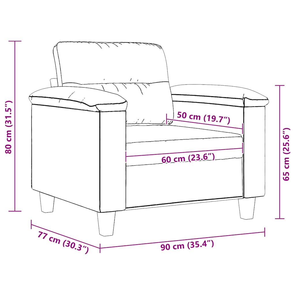 Poltrona Tortora 60 cm in Microfibra 359549