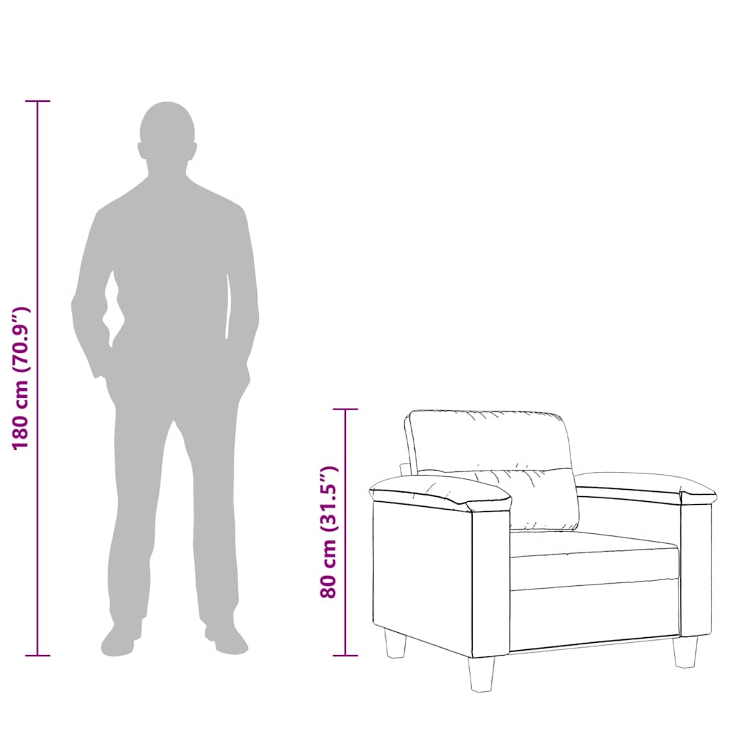 Poltrona Tortora 60 cm in Microfibra 359549