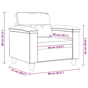 Poltrona Beige 60 cm in Tessuto di Microfibra 359554
