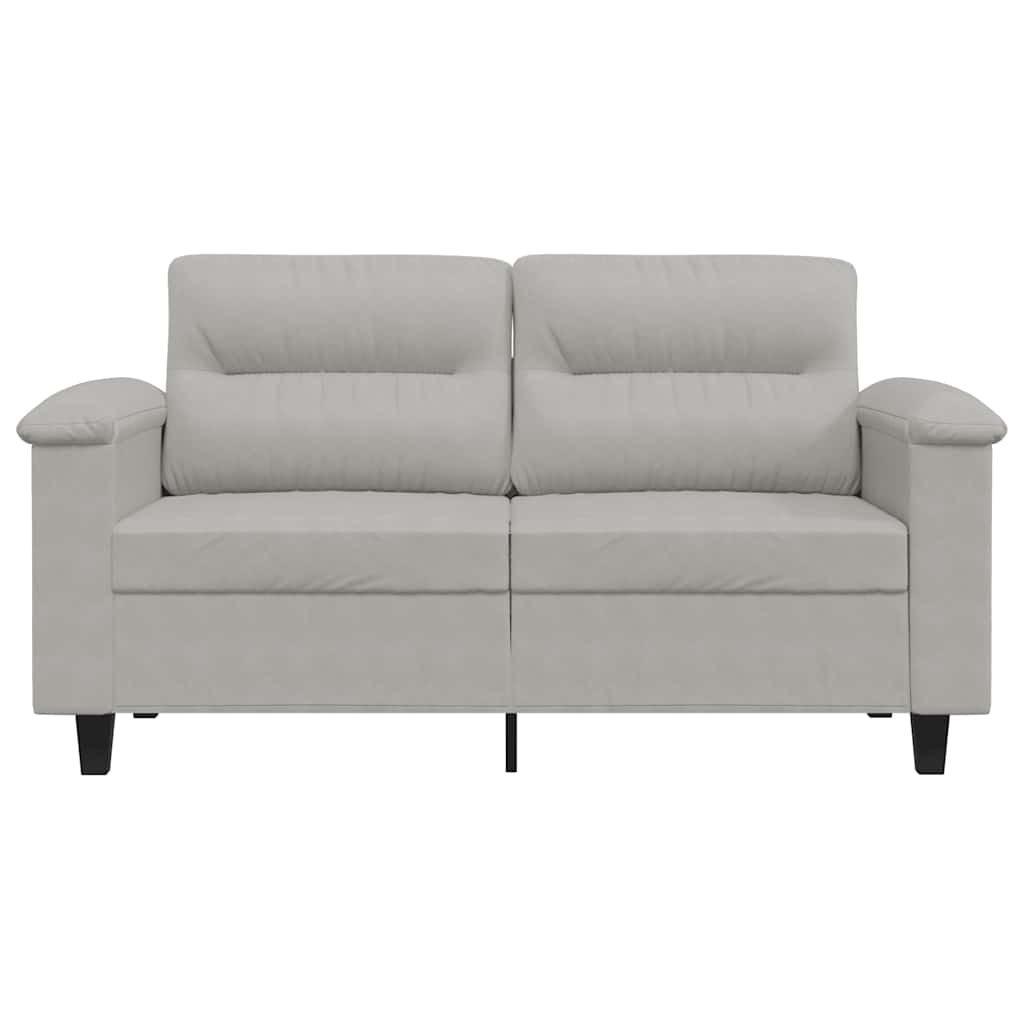 Divano a 2 Posti Grigio Chiaro 120 cm in Tessuto Microfibra 359556