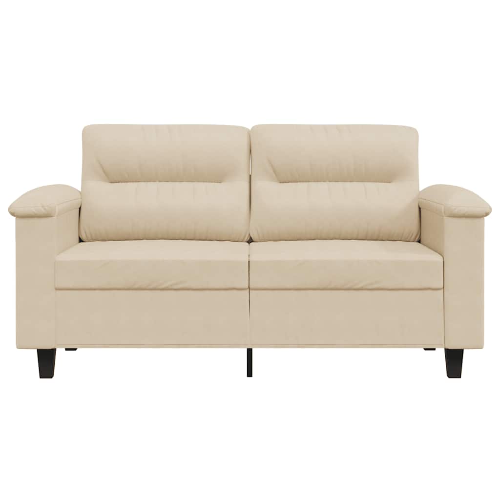Divano a 2 Posti Crema 120 cm in Tessuto Microfibra 359559