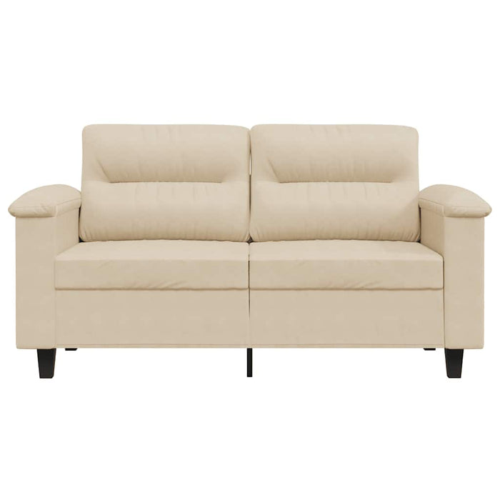 Divano a 2 Posti Crema 120 cm in Tessuto Microfibra 359559