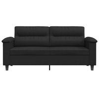 Divano a 2 Posti Nero 140 cm in Tessuto Microfibra 359564