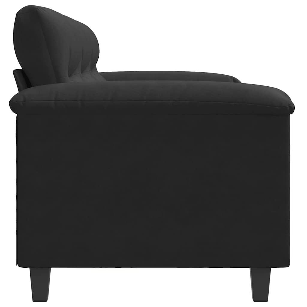 Divano a 3 Posti-Sofa 3 Posti Nero 180 cm in Tessuto Microfibra
