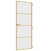 Porta Interni Sottile Oro 76x201,5cm Vetro Temperato Alluminio 155132