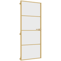 Porta Interni Sottile Oro 83x201,5cm Vetro Temperato Alluminio