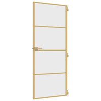 Porta Interni Sottile Oro 83x201,5cm Vetro Temperato Alluminio