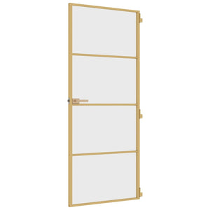 Porta Interni Sottile Oro 83x201,5cm Vetro Temperato Alluminio