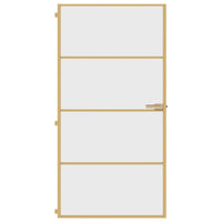 Porta Interni Sottile Oro 102,5x201,5 Vetro Temperato Alluminio 155135