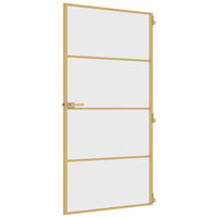 Porta Interni Sottile Oro 102,5x201,5 Vetro Temperato Alluminio 155135