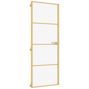 Porta Interni Sottile Oro 76x201,5cm Vetro Temperato Alluminiocod mxl 83813