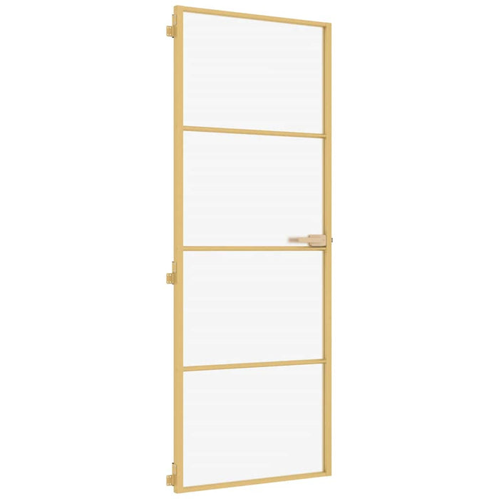 Porta Interni Sottile Oro 76x201,5cm Vetro Temperato Alluminiocod mxl 83813