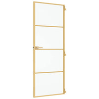Porta Interni Sottile Oro 76x201,5cm Vetro Temperato Alluminio 155136