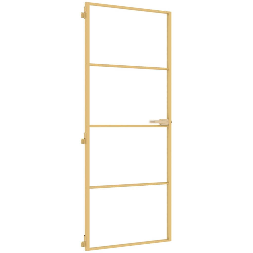 Porta Interni Sottile Oro 83x201,5cm Vetro Temperato Alluminiocod mxl 107769