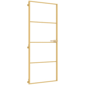 Porta Interni Sottile Oro 83x201,5cm Vetro Temperato Alluminiocod mxl 107769