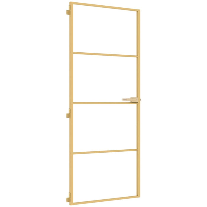 Porta Interni Sottile Oro 83x201,5cm Vetro Temperato Alluminiocod mxl 107769