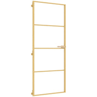 Porta Interni Sottile Oro 83x201,5cm Vetro Temperato Alluminio 155137