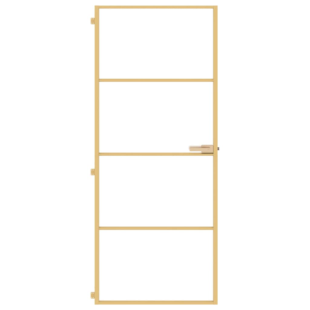 Porta Interni Sottile Oro 83x201,5cm Vetro Temperato Alluminiocod mxl 107769