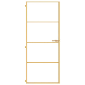Porta Interni Sottile Oro 83x201,5cm Vetro Temperato Alluminiocod mxl 107769