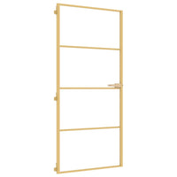 Porta Interni Sottile Oro 93x201,5cm Vetro Temperato Alluminio 155138