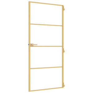 Porta Interni Sottile Oro 93x201,5cm Vetro Temperato Alluminio 155138