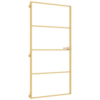 vidaXL Porta Interni Sottile Oro 102,5x201,5 Vetro Temperato Alluminio